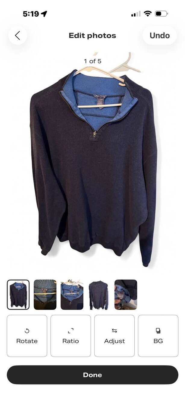 Alan Flusser Men's Navy Blue 100% Cotton Quarter Zip Pullover Knit Sweater XXL